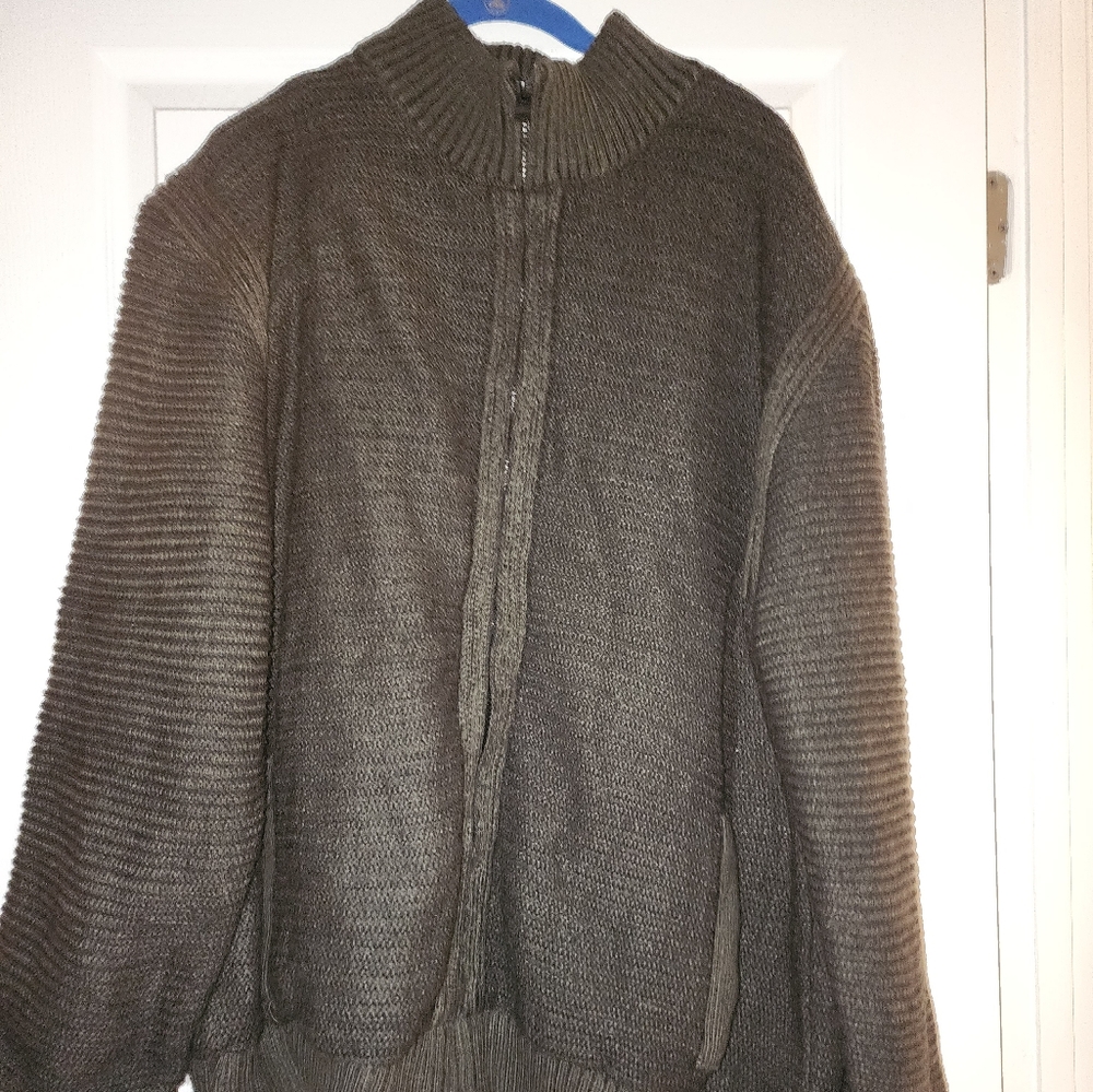 Mens Xray Green Sherpa lined Big&Tall Zip up sweater sz-4XL